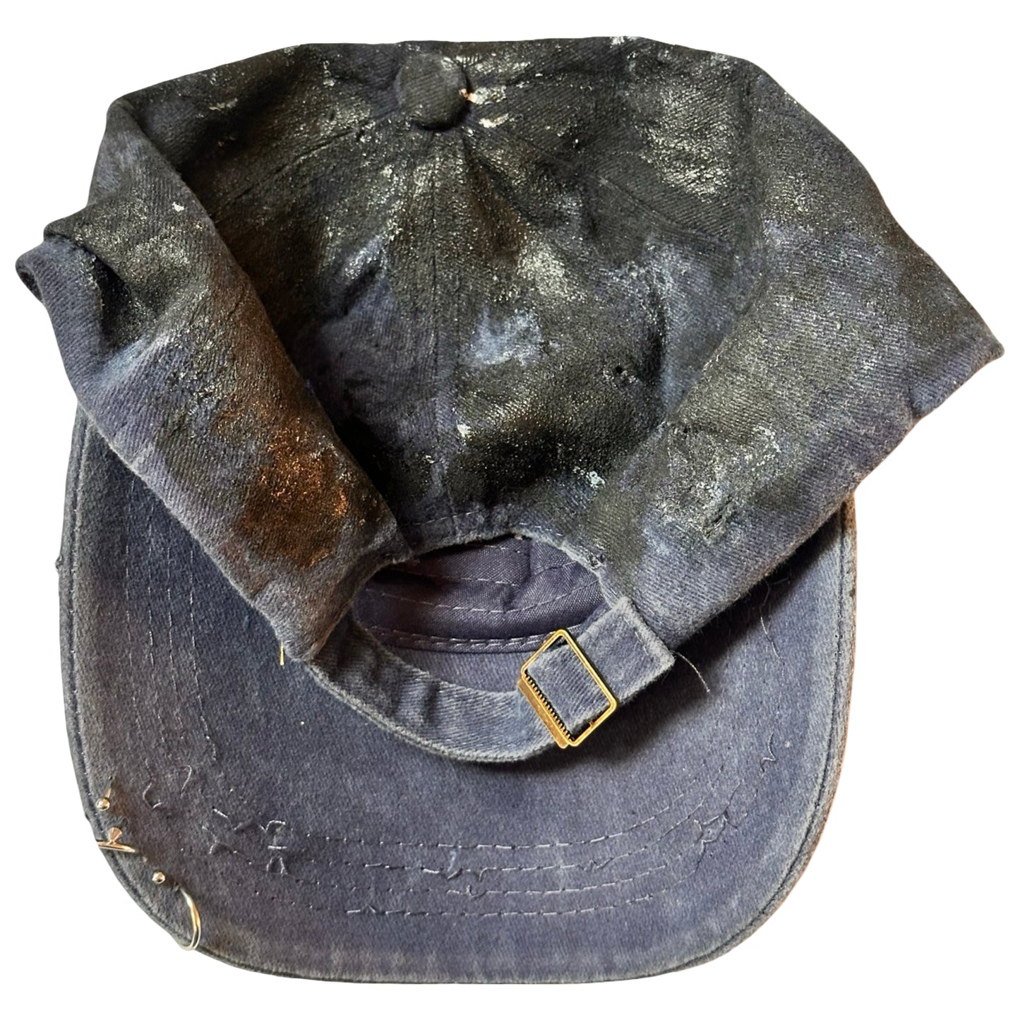 Black & Blue Indie Barbed Wire Distressed Pierced Hat