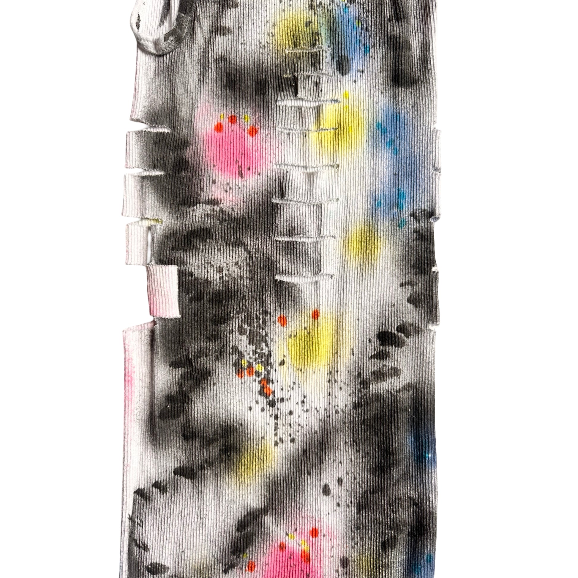 ASTROBOI* x Hanes 'HEAVEN' White Ribbed Pink/Yellow/Black/Blue Graphic Print Tank Top –  flat detail