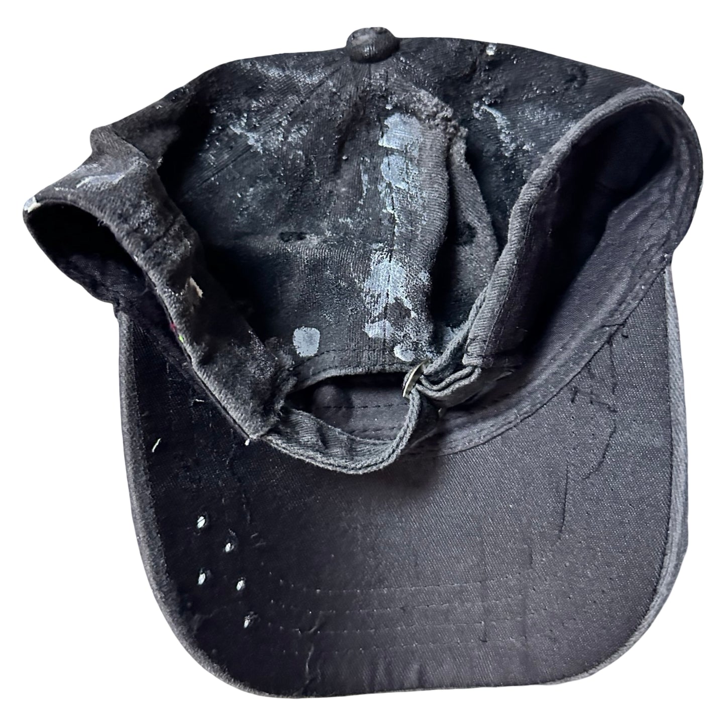 ASTROBOI* 'Cali' Black Painted Pierced Distressed Hat