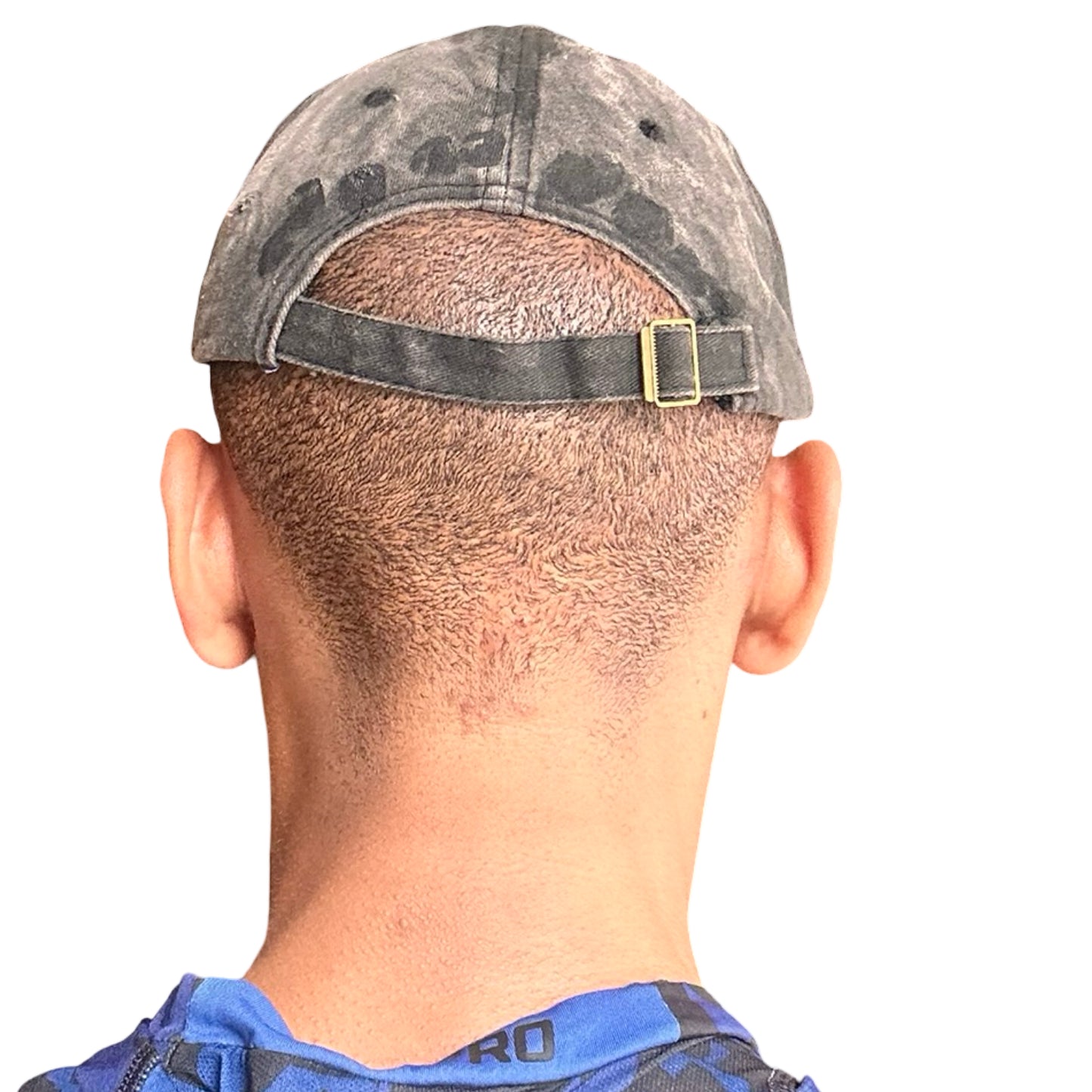 ASTROBOI* 'Indie 400' Black Distressed Pierced Half Visor Hat -  back 