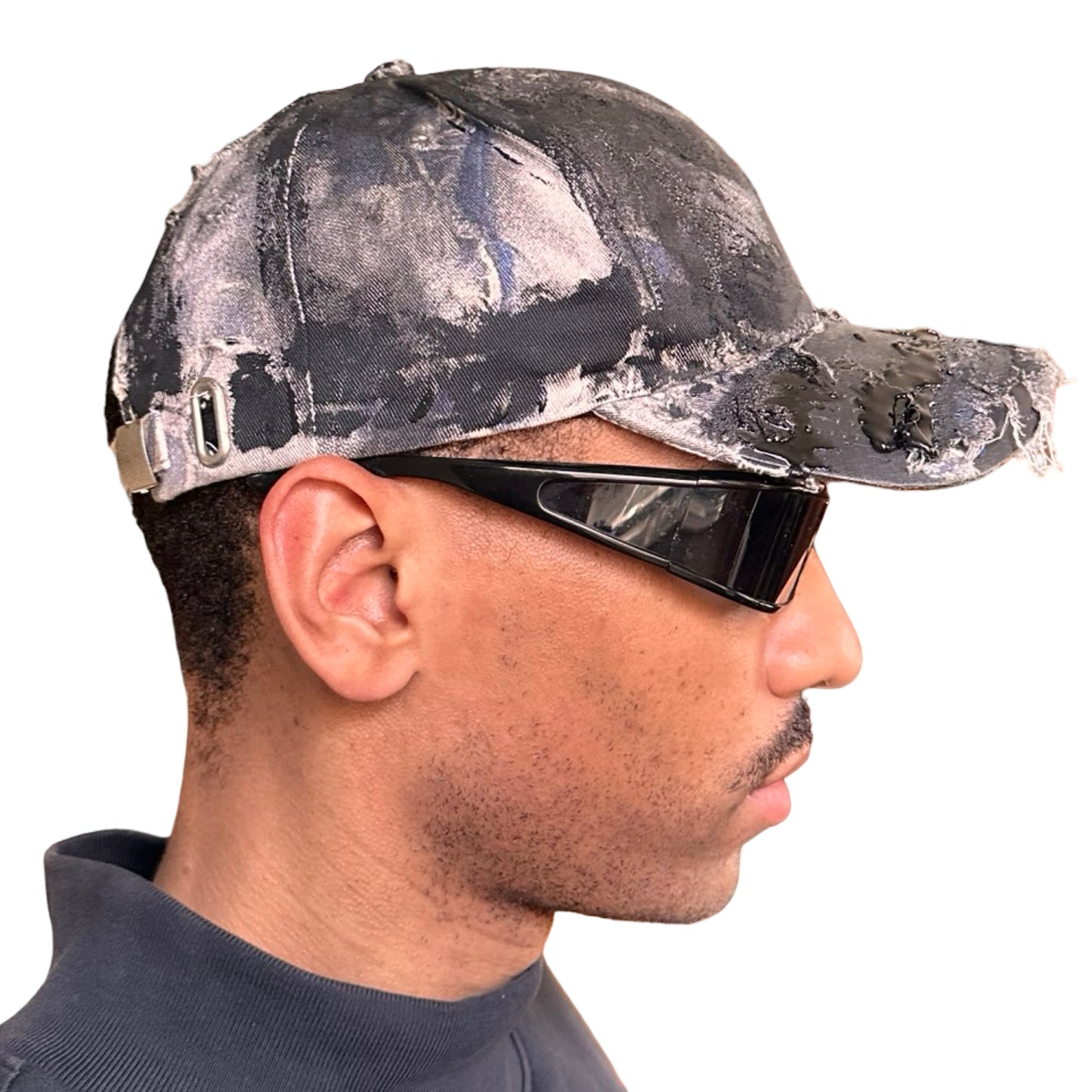 ASTROBOI* 'Y's' Trompe L'oeil Denim Print Resin Hat