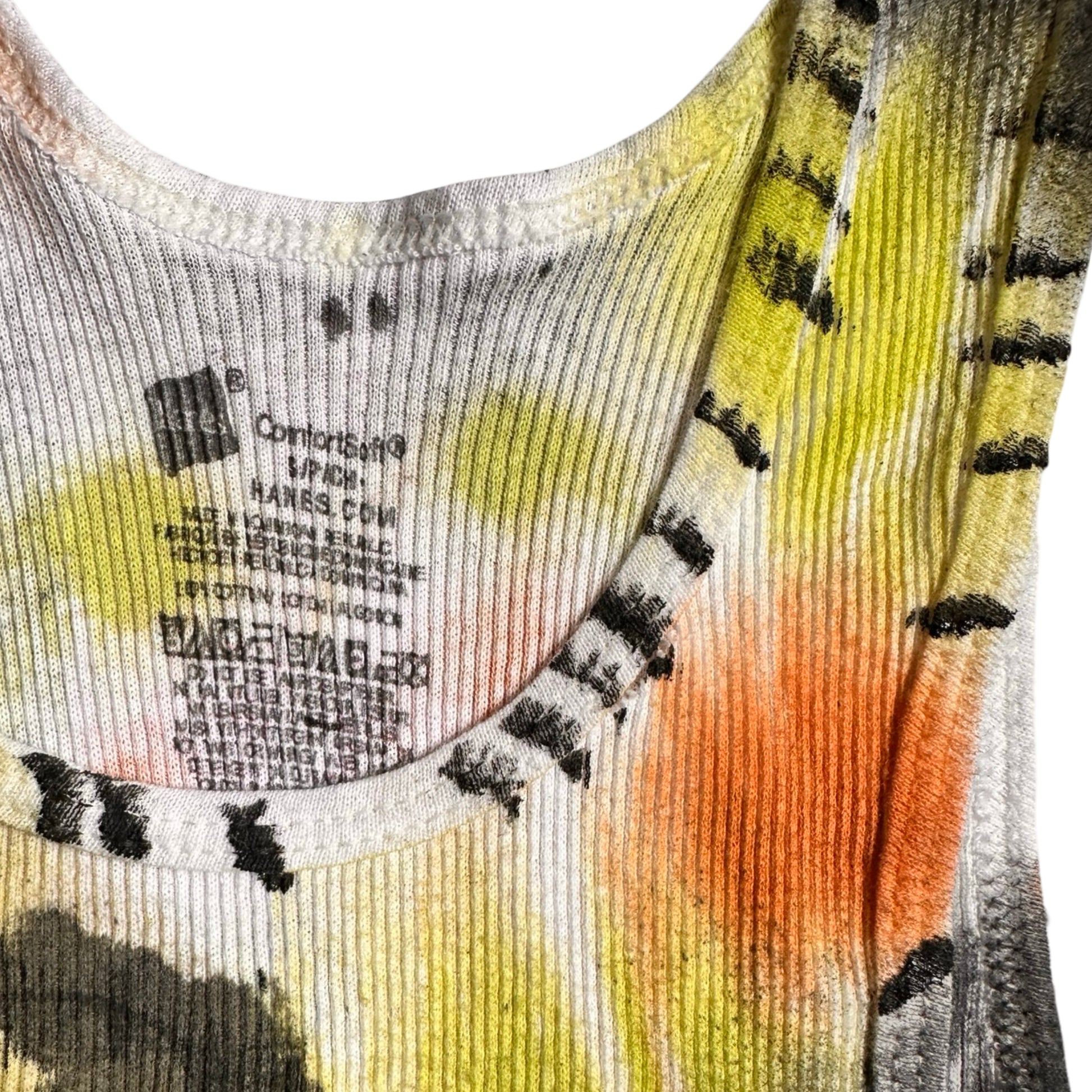 ASTROBOI x Hanes 'Flowers' White Ribbed Graphic Tank Top – tag