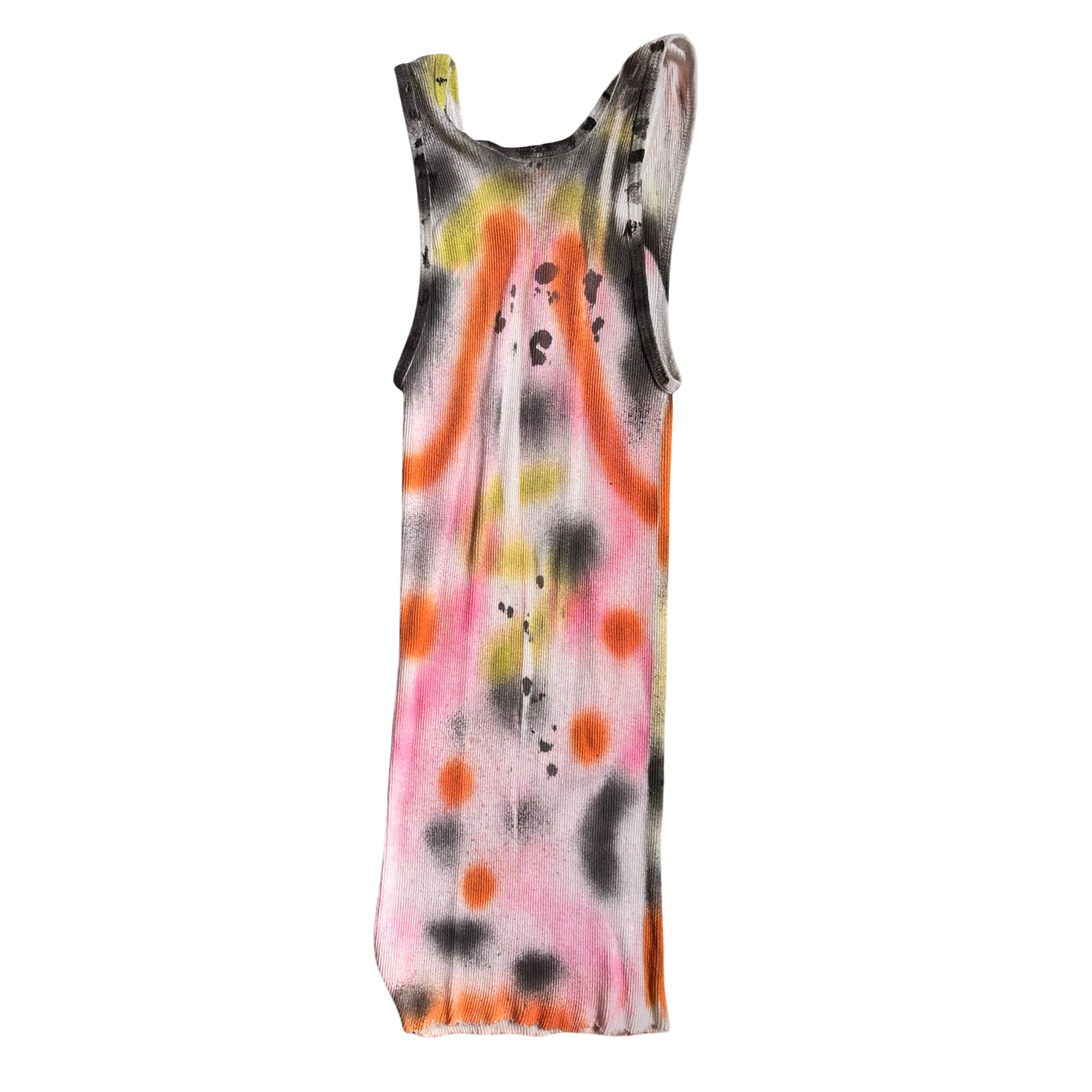 ASTROBOI x Hanes 'Flowers' White Ribbed Graphic Tank Top – flat back 