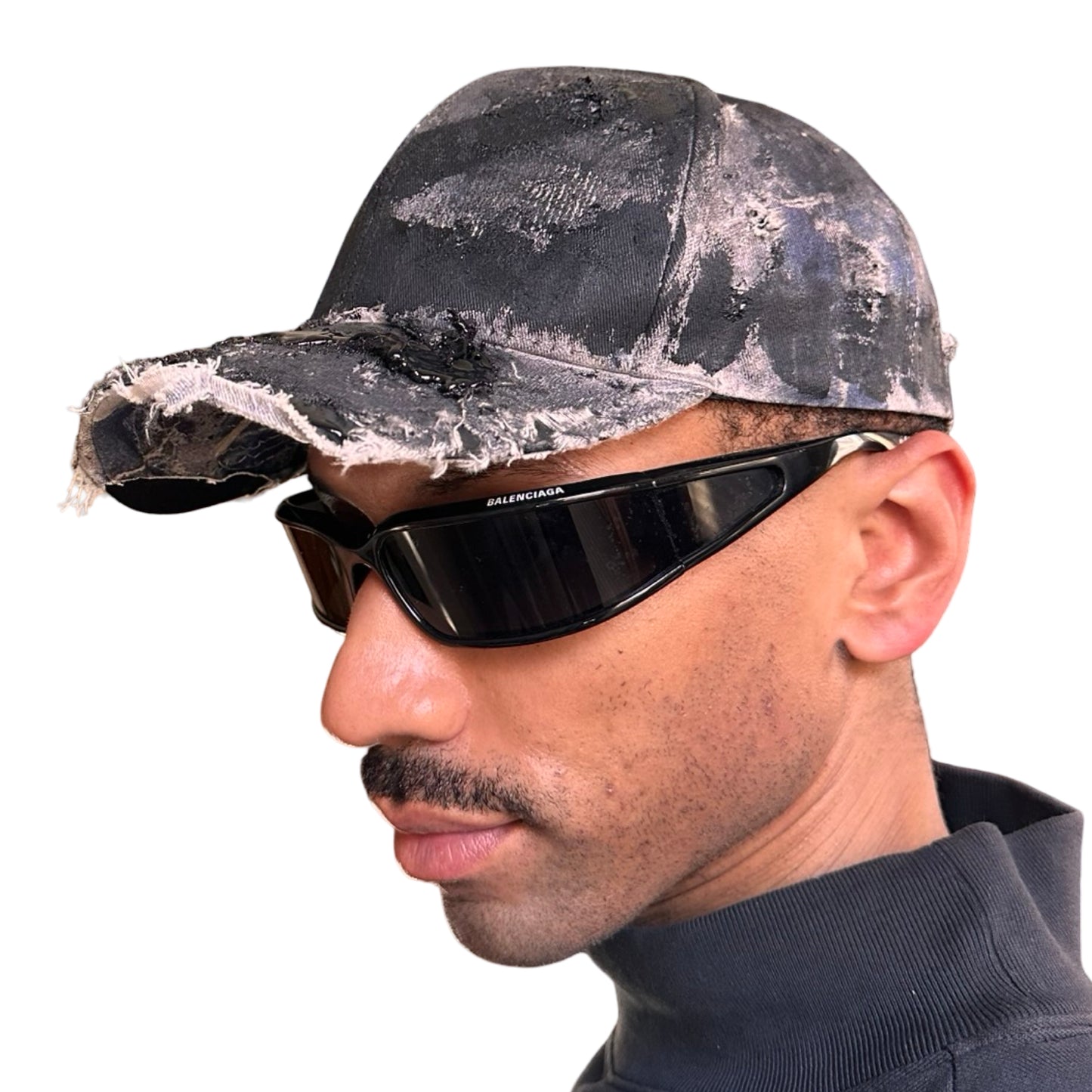 ASTROBOI* 'Y's' Trompe L'oeil Denim Print Resin Hat