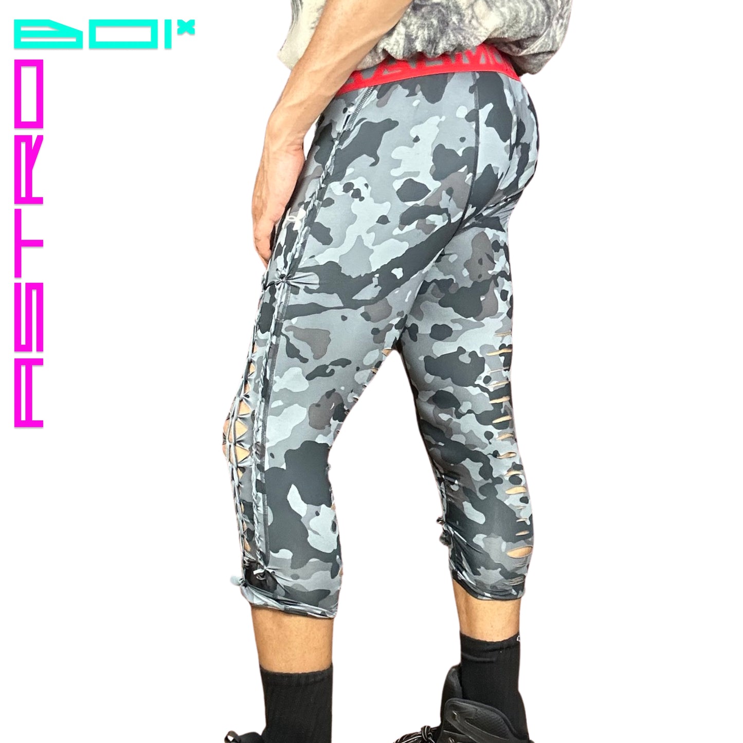 ASTROBOI* UNDER ARMOUR BRAIDED CADET LEGGINGS _ GRAY