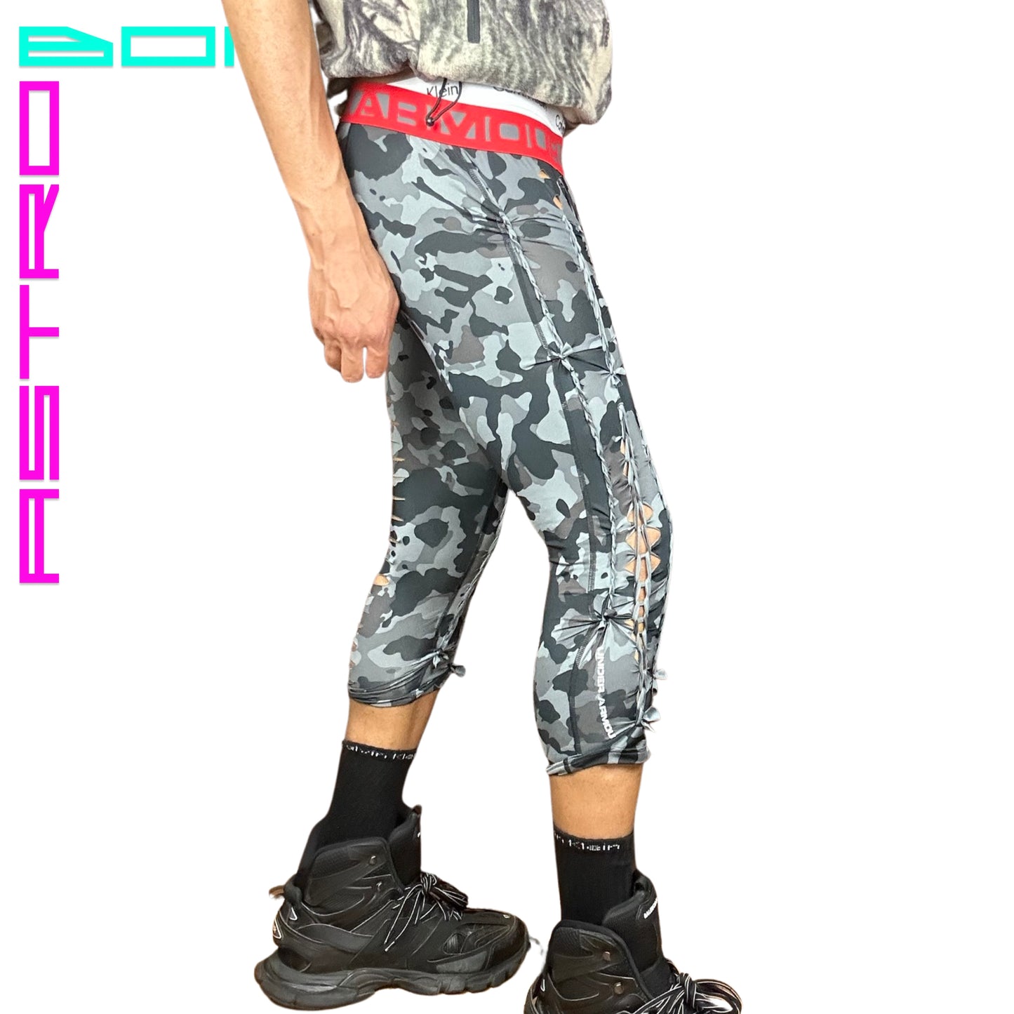 ASTROBOI* UNDER ARMOUR BRAIDED CADET LEGGINGS _ GRAY