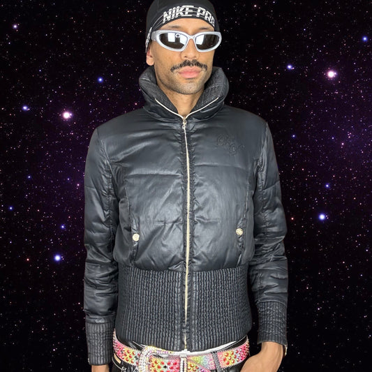 VINTAGE BABY PHAT BLACK MATTE NYLON BOMBER